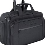 KROSER Rolling Laptop Bag Premium Wheeled Briefcase Fits Up to 17.3 Inch Laptop Water-Proof Overnight Roller Case Computer Bag with RFID Pockets for Travel/Business/School/Men/Women-Black